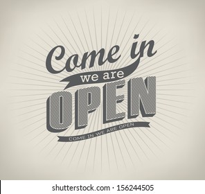 Open Vintage retro signs/ vector illustration
