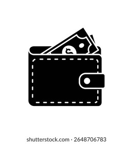 Open Wallet Showing Cash Icon Representing Personal Finance