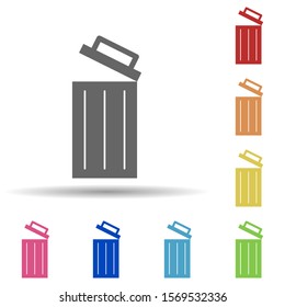 Open wastebasket in multi color style icon. Simple glyph, flat vector of web icons for ui and ux, website or mobile application