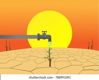 Open water from the faucet to make the tree grow and reclaim the soil.The lack of fertile soil causes the trees to die and the soil is drought