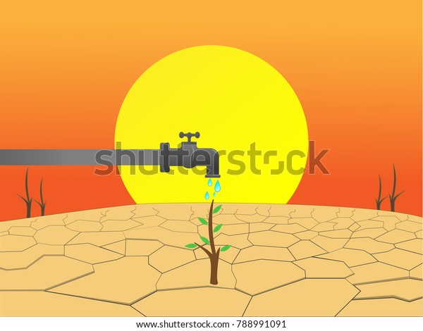 Open Water Faucet Make Tree Grow Stock Vector (Royalty Free) 788991091 ...