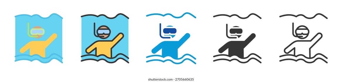 Conjunto de iconos de agua abierta Multi Style Varias colecciones