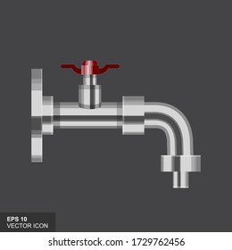 Symbol für Wasserpumpe öffnen. Kontrolle des Wasserdrucks. Cartoon-Abbildung eines offenen Logo-Ikons aus einem Wasserpumpen-Symbol.