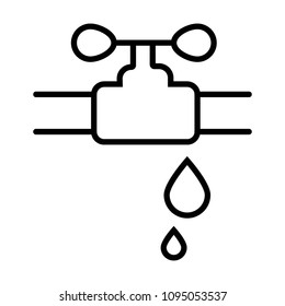 Open water valve pump icon