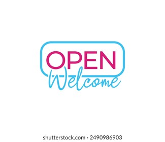 Abrir diseño de Vector de iconos de bienvenida