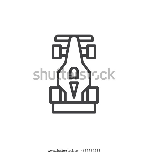 Open wheel racing car line\
icon, outline vector sign, linear style pictogram isolated on\
white. Motorsport symbol, logo illustration. Editable stroke. Pixel\
perfect