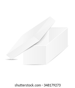 open white blank box on white background, isolated
