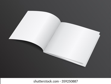 Open White Blank Brochure Magazine for Mock up - Vector Illustration