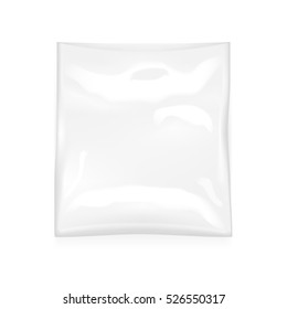 Open White Blank Plastic Bag. EPS10 Vector