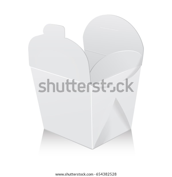 Download Open White Blank Wok Box Mockup Stock Vector Royalty Free 654382528