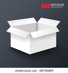 Open white box mockup design template