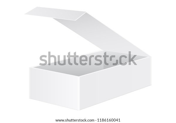 Download Open White Box Mockup Vector 3d Stock Vector Royalty Free 1186160041