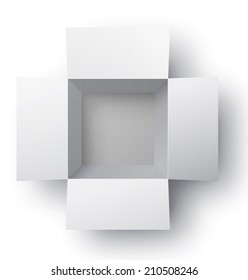 Open White Box. Top View. Vector Illustration