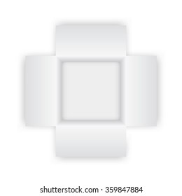 Open White Box. Top View. Vector Illustration
