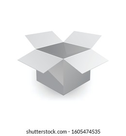 Open white box. Vector illustration.
