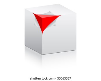 open white box vector illustration