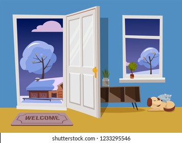 Open Front Door Dog Images Stock Photos Vectors Shutterstock