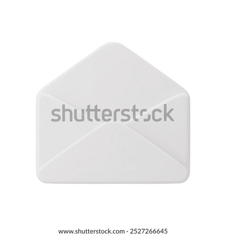 open white envelope with blank sheet of paper inside. Vector illustration of getting a letter or receiving a letter. 3d realistic envelope, card, greeting card. Isolated message on white background.
