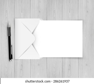 Open White Envelope With Paper Vector