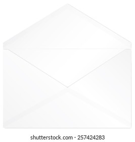 Open White Envelope Vector Isolated