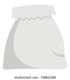 
A open white fabric sack bag 
