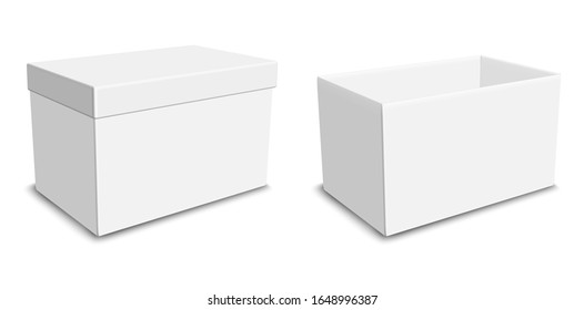 Open white gift box with lid