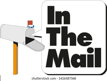 open white mailbox. cartoon vector illustration