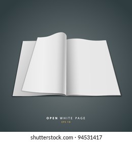 Open white page design, vector illustration