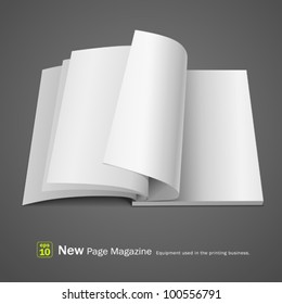 Open white page magazine. vector illustration