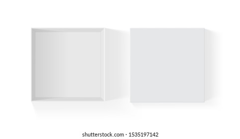 open white paper box isolated on white background mock up vector