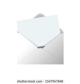 Open white paper envelope with a blank sheet.