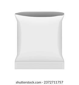 Open White Square Polyethylene Bag For Food Or Other. EPS10 Vector