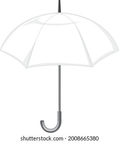Open white umbrella isolated illustration