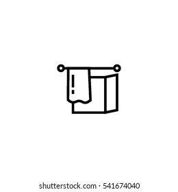Open window and curtain outline icon