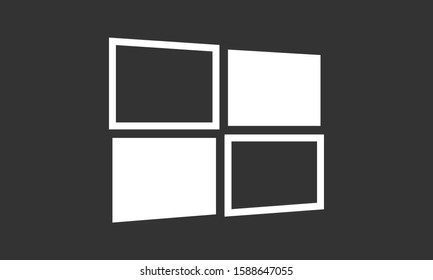 Open window with flat long shadow. Window icon. Vector window illustration. House element. Icon design element. Abstract logo idea for business company.