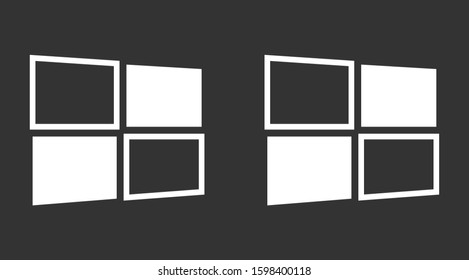 Open window with flat long shadow. Window icon. Vector window illustration. House element. Icon design element. Abstract logo idea for business company.