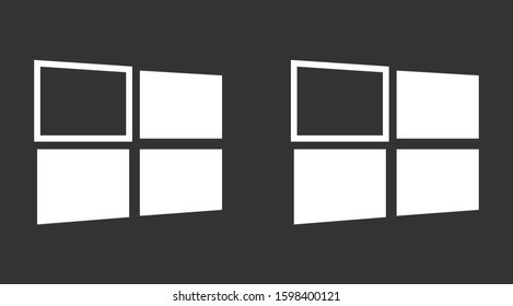 Open window with flat long shadow. Window icon. Vector window illustration. House element. Icon design element. Abstract logo idea for business company.