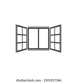 Open window icon in flat style isolated background. For your design, logo. Vector illustration