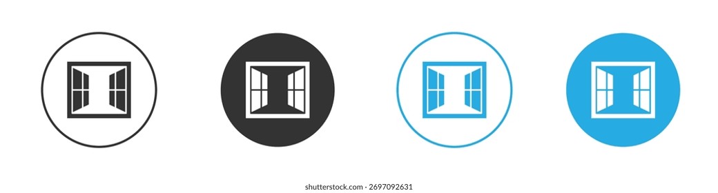Icono de ventana abierta. Plantilla de diseño de iconos gráficos