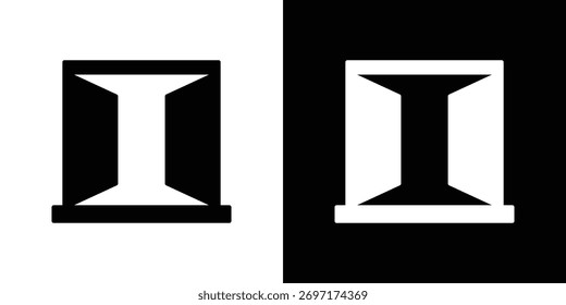 Open window icon, logo elements of graphic designs