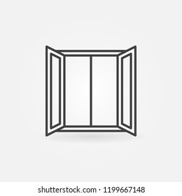 Open window icon in outline style. Vector concept symbol or design element