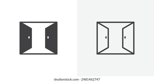 Colección de icono de ventana abierta sobre fondo blanco.