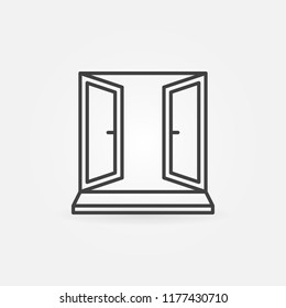 Open window icon vector concept sign in thin line style