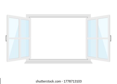 Open window isolated on white background