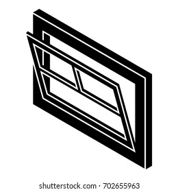 Open window leaf icon. Simple illustration of open window leaf vector icon for web