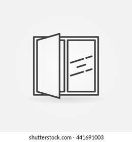 Open window line icon. Vector linear concept house window symbol or logo element