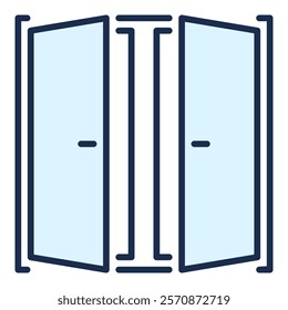 Open Window vector concept square blue icon or symbol