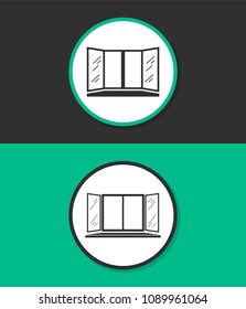 Open window vector icon.