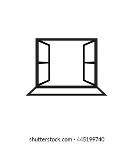open window vector icon