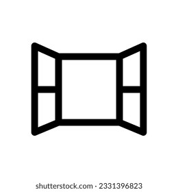 open window vector icon flat illustration on white background..eps